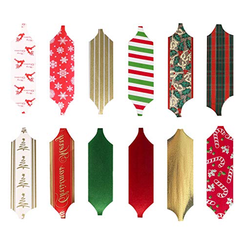 24pcs Christmas Pull Bow with Ribbon 4.7” Wide 12 Different Patterns Wrapping Bow for Xmas Present Decorations - Thumbnail 5