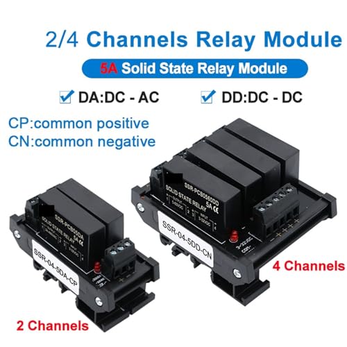 Relais statique 4 canaux DC DC 5A module SSR rail DIN - 4