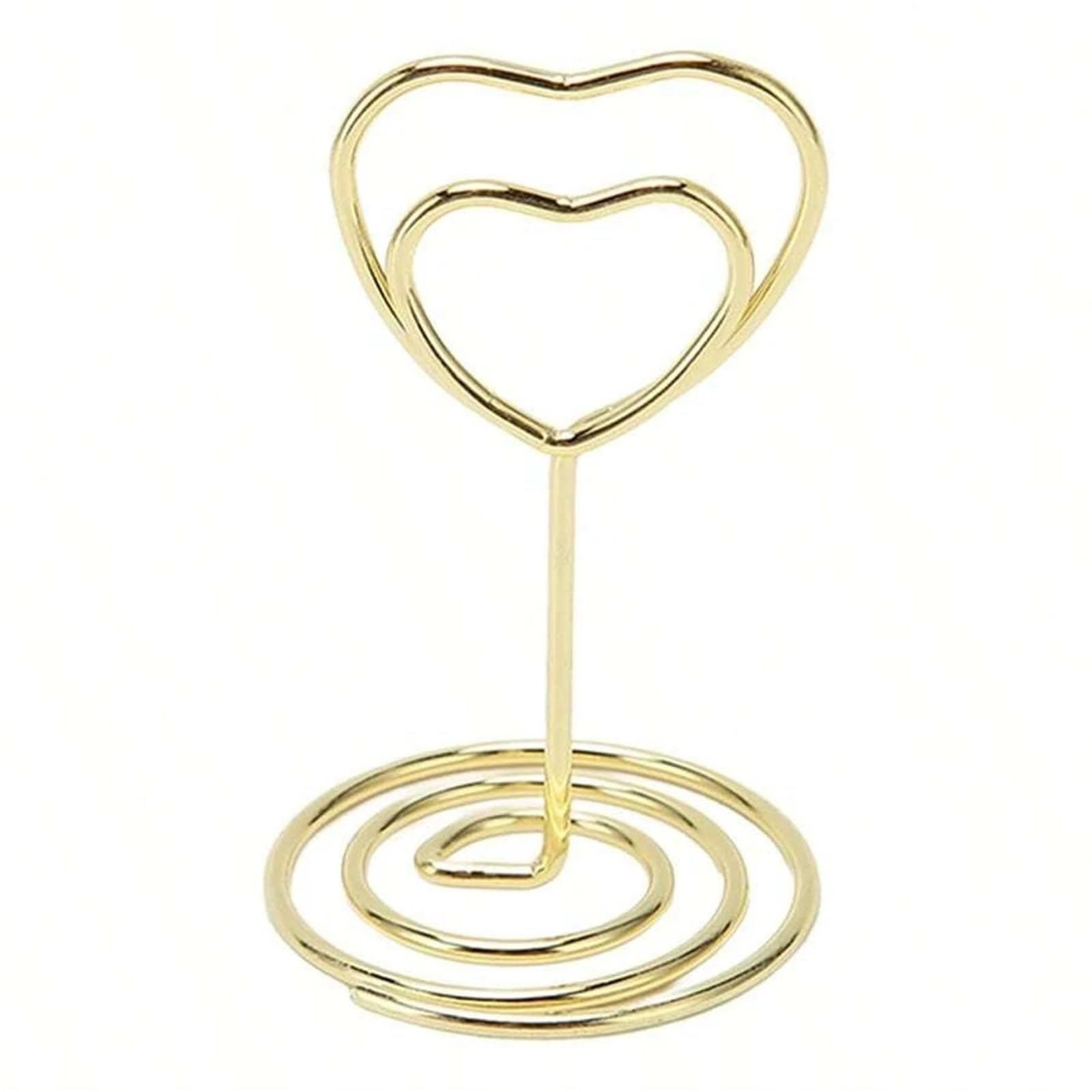 Mini-Tischkartenhalter, 10–50 Stück, Tischnummernhalter for Hochzeiten, herzförmig, Tischschild, Bild, Fotohalter Für Hochzeitsfeiern(Gold 50pcs)