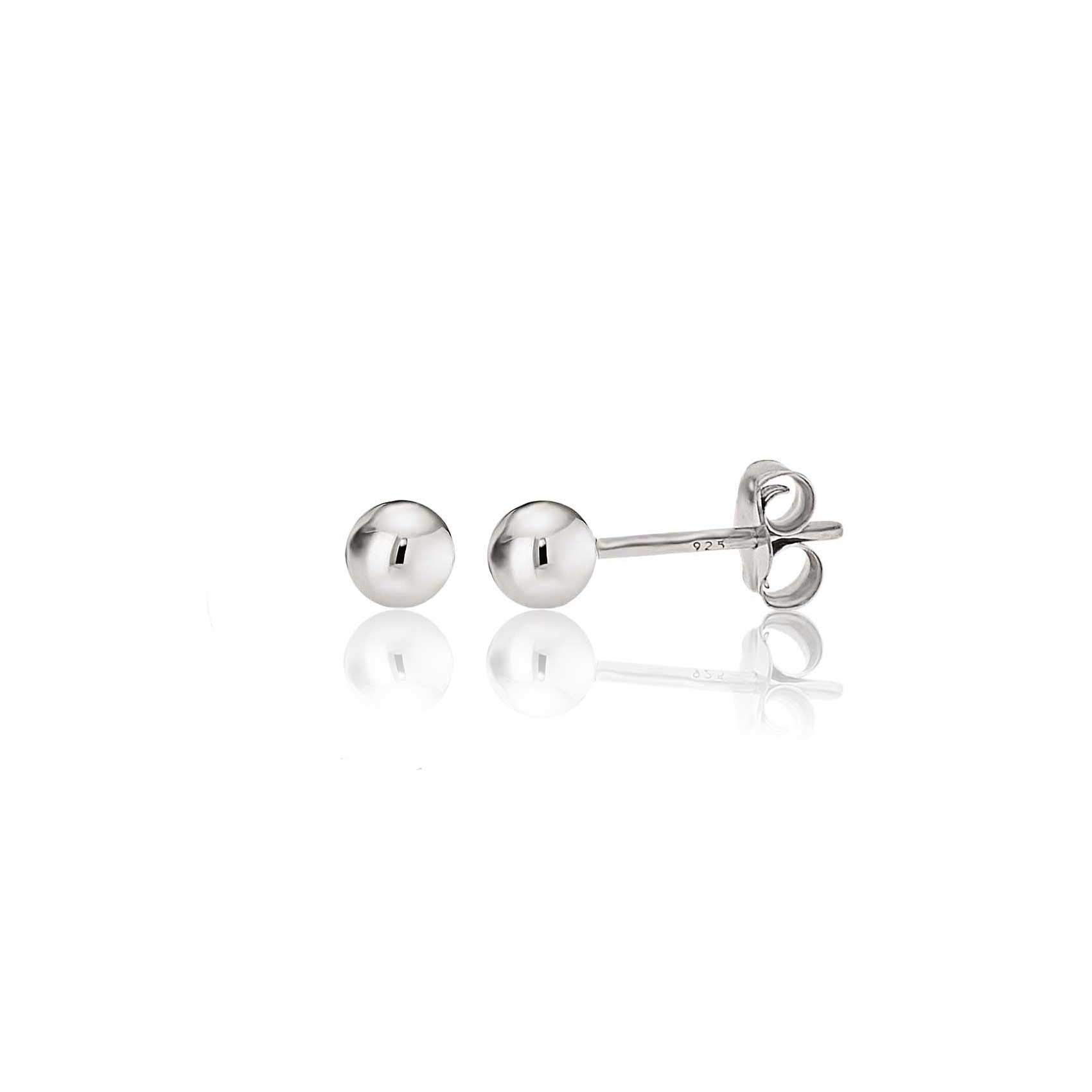 KEZEFSterling Silver Ball Stud Earrings for Women - Hypoallergenic Lightweight Small Stud Earrings for Women