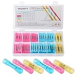 PONFY 110PCS Heat Shrink Butt Connectors Kit, Insulated Waterproof Electrical Wire Crimp Terminals, Butt Splice for Marine Automotive 3 Sizes
