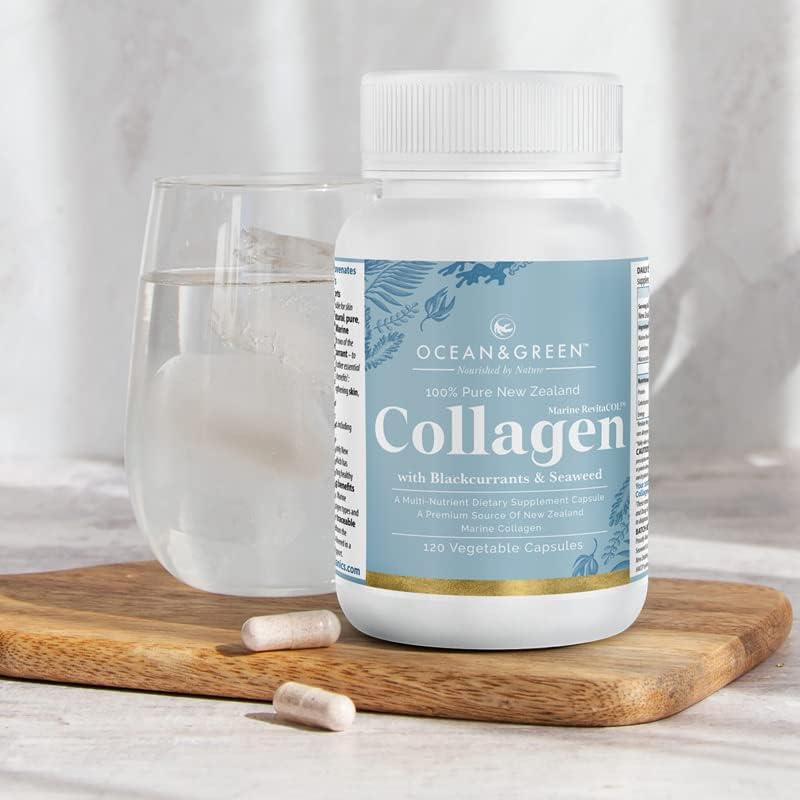 100% Pure NZ Marine Collagen with Blackcurrants and Seaweed | Multi-functional Powerhouse Supplement for your Healthy Skin, Joints, Gut & Hair | Sourced from New Zealand’s Pristine Waters|120 Caps