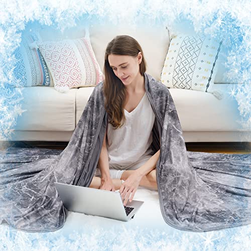 Homfine Cooling Blanket Tie Dye With Double Sided Cold Effect - Lightweight Breathable Summer Blankets For Bed, Transfer Heat To Keep Body Cool For Hot Sleepers And Night Sweats, Grey, 60"X90" #TOP22