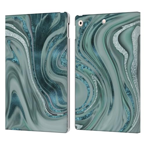 Étui portefeuille iPad 10.2 LebensArt cuir marbre vert