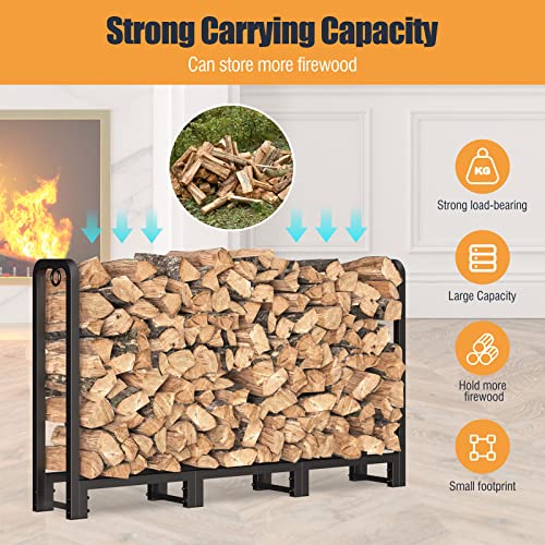 Sunyesyo Firewood Rack Outdoor 40In With Waterproof Cover - Heavy Duty Log Rack Indoor Holder, Upgraded Adjustable Fire Wood Racks, Storage Organizer Stand Tool For Fireplace, Black #TOP7