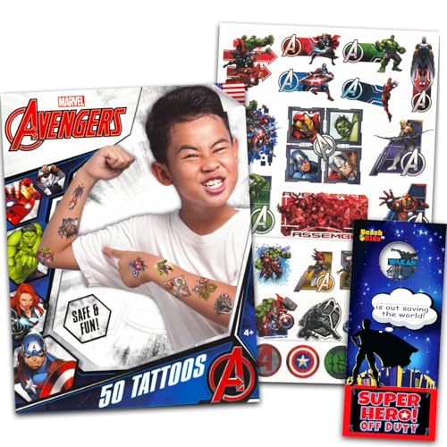 50 Pcs Marvel Avengers Temporary Tattoos for Boys Bundle image 4