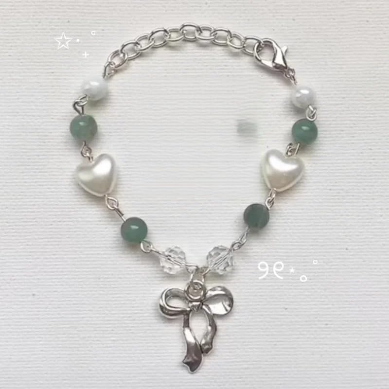 Laufey Bewitched Album Bracelet Handmade Green Fairy Beaded Bracelet2