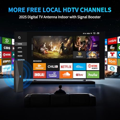 undefined 2025 Antenna for Smart TV for Local Channels,TV Antenna Indoor for Long Range Reception, Digital Antenna for Easy Installation and All Smart/Old TVs, Supports 4K 1080P HD VHF UHF の商品画像 1