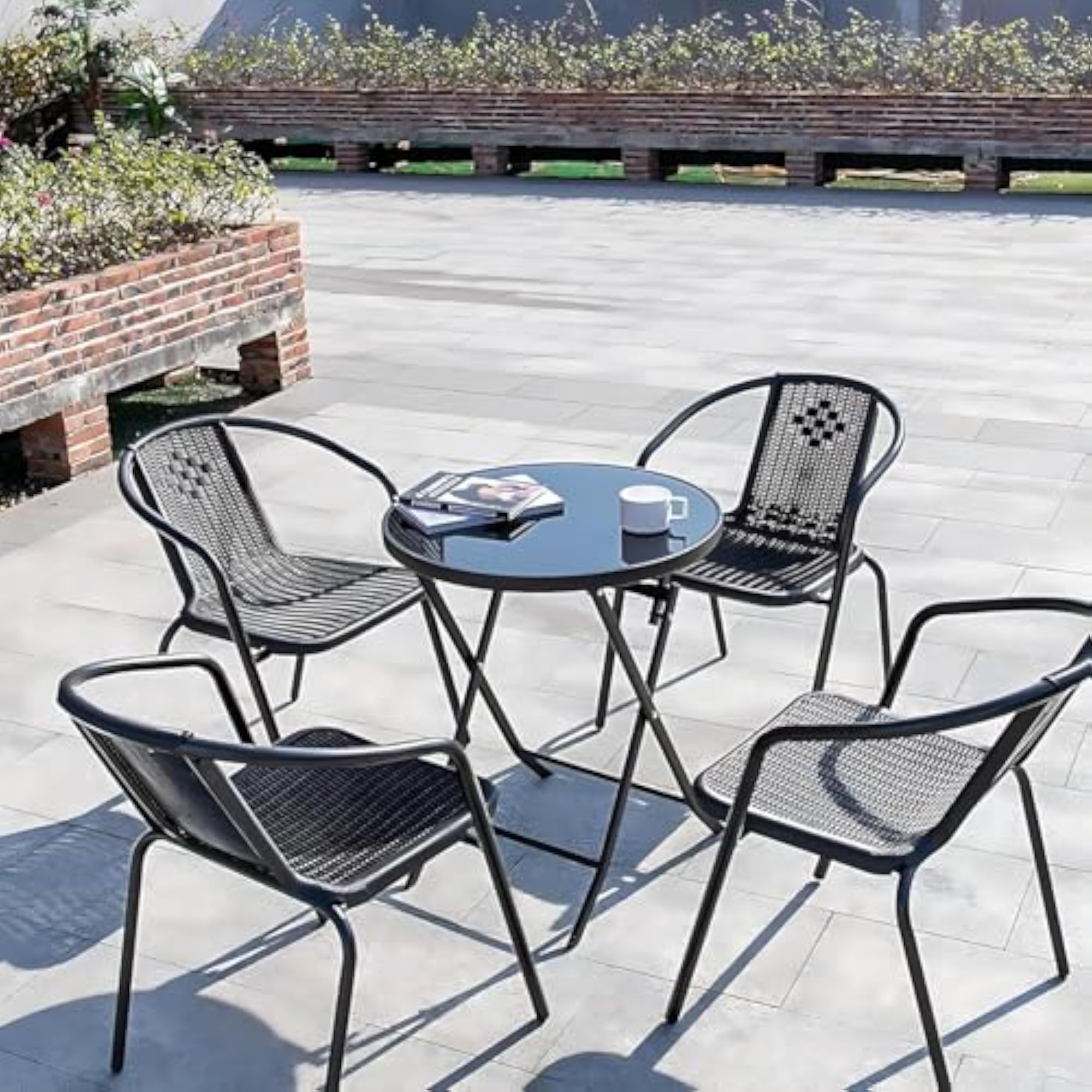 Foldable Round Side Table for Garden & Patio