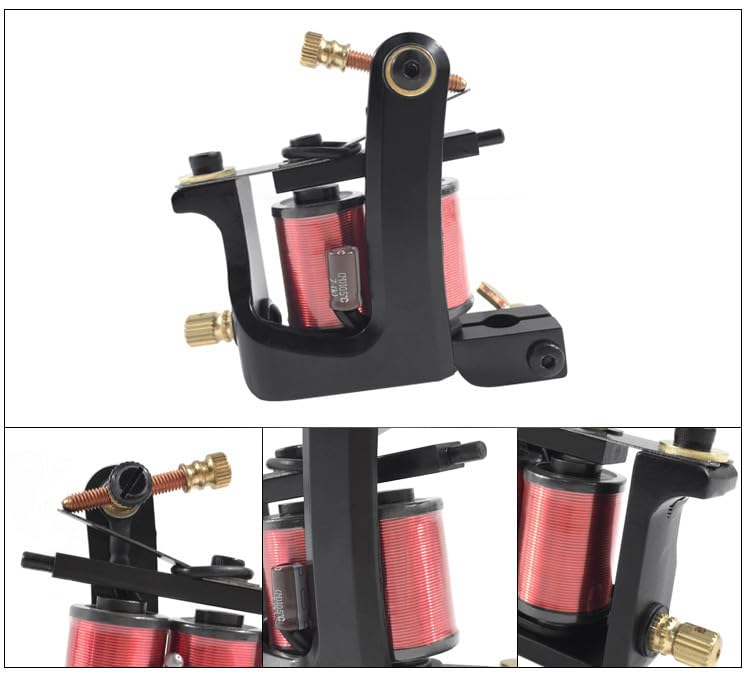 Tattoo Kit for Beginners Coil Tattoo Machine Kit Dual Tattoo Gun Set with Dual Power Supply 5RL 5M1 Cartridges 10 Colors Practice Skin for Lining Shading Starter Artists
