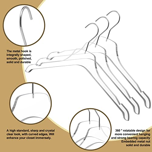 Quality Acrylic Clear Hangers, Made Of Clear Acrylic For A Luxurious Look And Feel With Swivel Hook (Clear - Shirt, 5) #TOP2