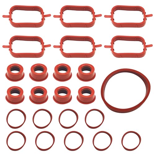 Intake Inlet Manifold Gasket Seal Kits Compatible with BMW E46 E53 E60 E63 E65 E90 E91 Intake Gaskets Kit Replace 11612246945 11612245439 11617790198 11612246949
