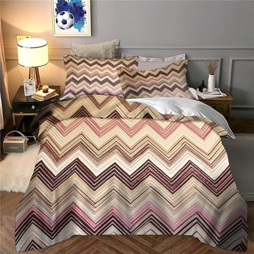 Parure de lit 3D géométrique en microfibre durable pour lit double