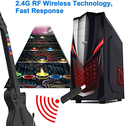Doyo Guitar Hero Controller For Pc And Ps3, Wireless Guitar For Guitar Hero 3/4/5 And Rock Band 1/2 Games, Guitar Hero Guitar With Strap (5 Keys/Black) #TOP2