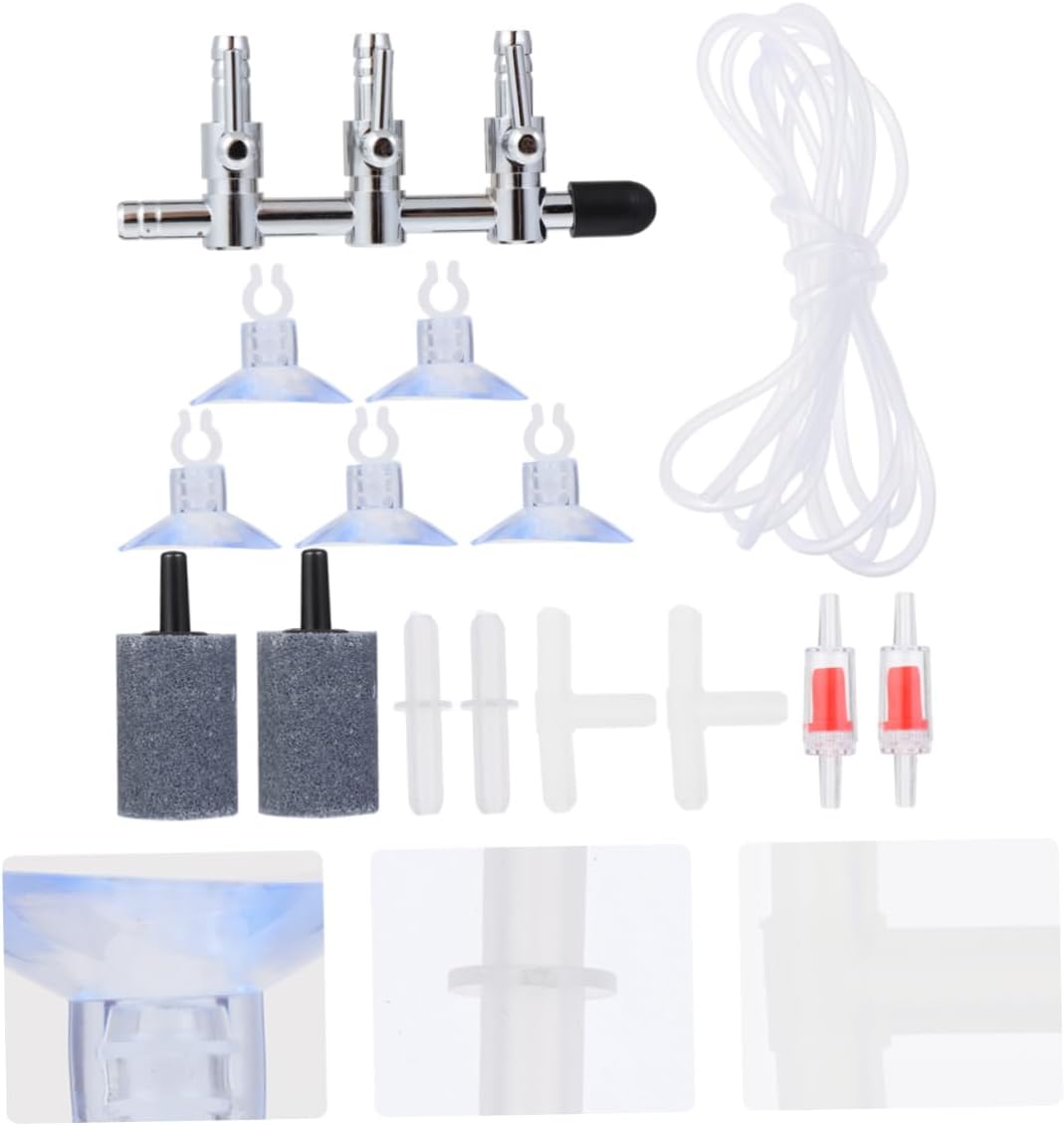 16pcs Aquarium Air Pump Accessories Set Cups Check Valves and Air Stones for Enhanced Airflow Control Fish Tanks
