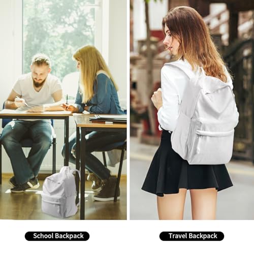 Image of DIY Canvas Backpack White Backpack Large Casual Daypack Satchel Laptop Backpack Unisex, standard