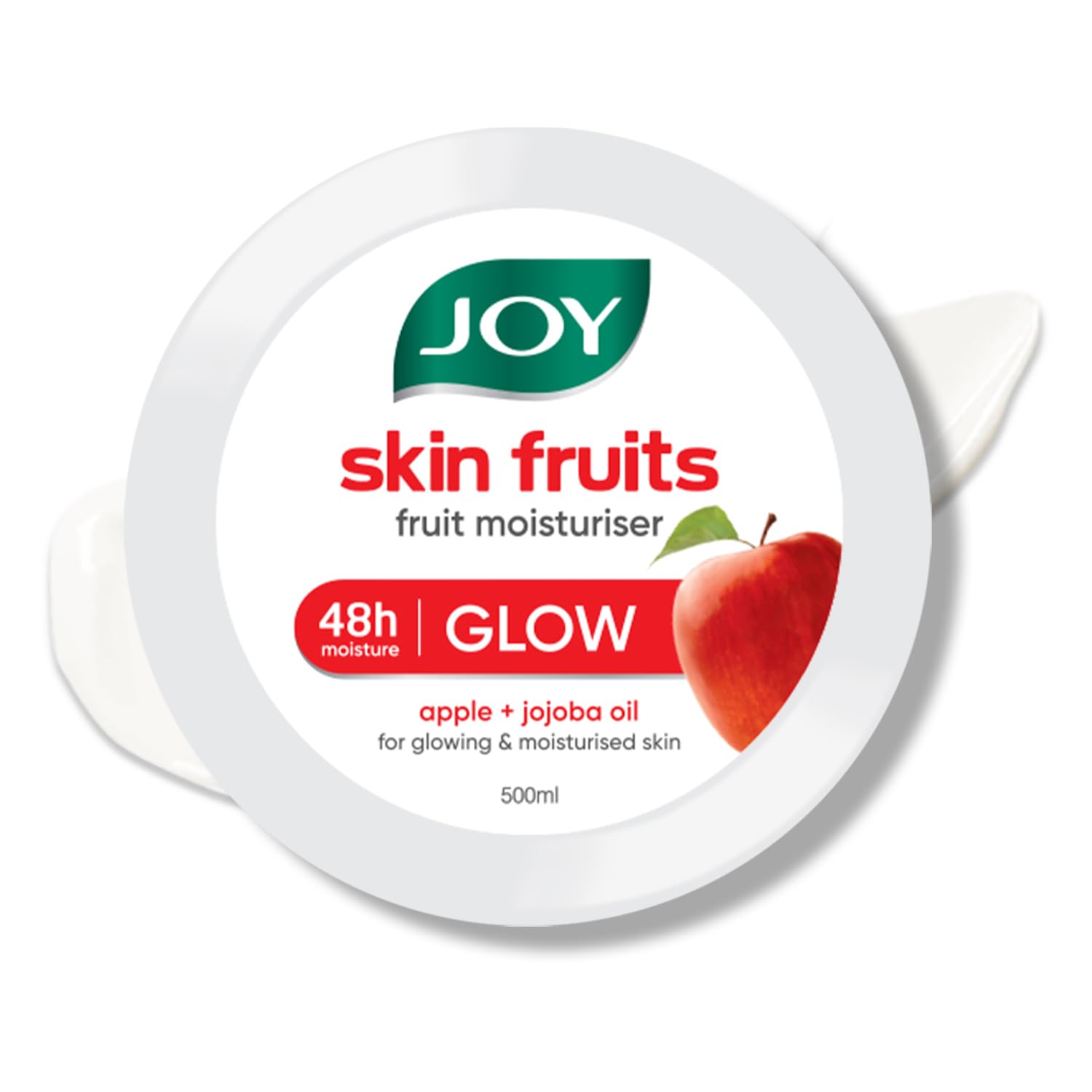 Joy Skin Fruits Moisturizing Cream With Apple, Jojoba & Almond Oil (500ml) | Quick Absorbing & Non Sticky Cold Cream for Face, Hands & Body | For Healthy, Soft & Glowing Skin