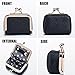 Genuine Cow Leather Mini Jewelry Box & Coin Purse for Women, Travel Jewelry Case with Kiss Lock, Holds Earrings, Rings, Necklace, Bracelet, Coins (Green)