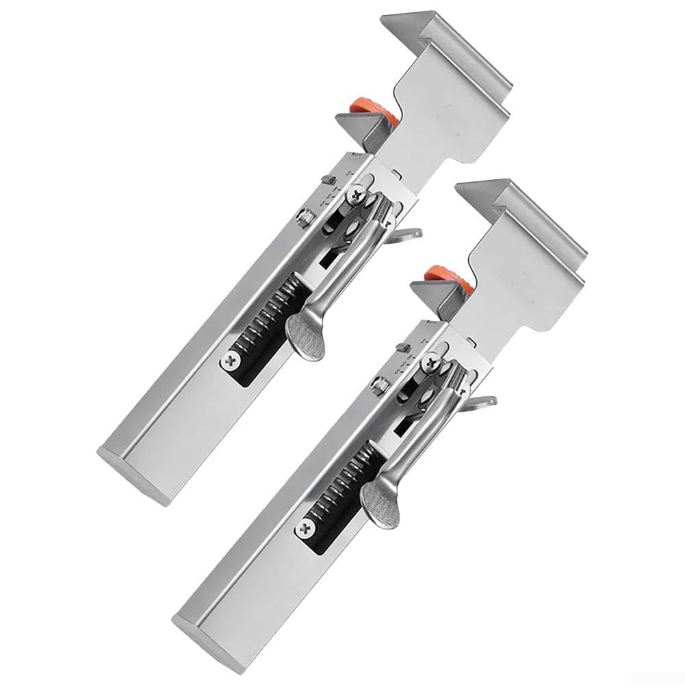 Lot de 2 pinces de fixation réglables pour tiroir - Clips d'installation universels en acier inoxydable pour façades de tiroirs - Supports de montage robustes