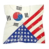 OPOZSDF Womens Silk Scarf, Satin Hair Scarf Bandanas American USA And South Korean Grunge Flag Square Hair Sleeping Wraps, 25' x 25'
