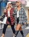 IN'VOLAN Womens Plus Size Flannel Plaid Shirt Roll Up Long Sleeve Mid-Long Button Down Shirts Casual Boyfriend Tops(18 Plus)