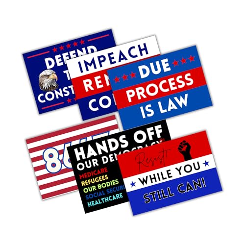 Protest Signs Anti Trump to Carry at Rallies 6pk 12x18 8647 Resist Hands Off Due Process is Law Defend Constitution Impeach Remove Convict