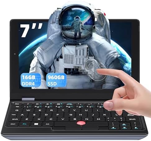 Mini laptop ultraleve com tela sensível ao toque HD de 17.8 cm, C...
