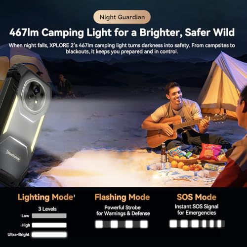 Blackview XPLORE 2 (48GB+1TB) 5G Outdoor Handy ohne Vertrag Android 15, Dimensity 8300 4nm, 6,73" FHD+ Baustellenhandy, 2*2W Lautsprecher, 50MP+50MP, 20000mAh Outdoor Smartphone IP68/IP69K,NFC/GPS/OTG – Bild 7