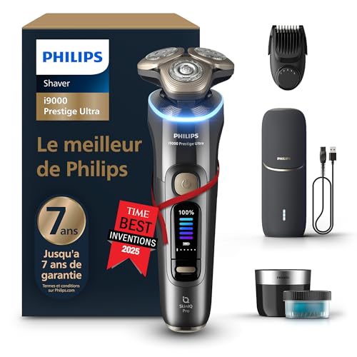 Philips Rasoir i9000 Prestige Ultra, rasoir électrique 100% étanche, technologie Skin IQ Pro,...