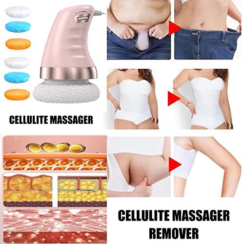 Dilagg Cellulite Massager Body Sculpting Machine Handheld Electric Body Cellulite Remover Massager Machine For Neck Shoulders Arm Butt Leg With 6 Massage Washable Pads Pink Pink #TOP1
