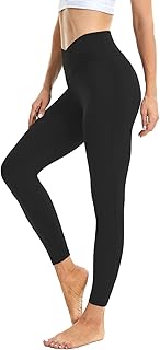 SEAJOJO Crossover Leggings for Women Buttery Soft Tummy Control Compression Running Workout Yoga Pants 25"