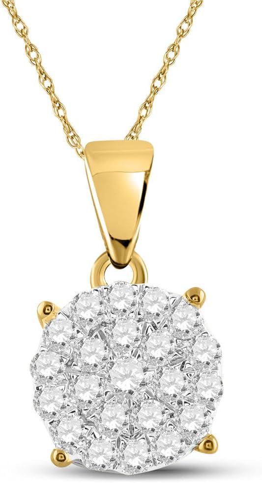 Jewels By Lux 10K Yellow Gold 3/4Ctw Natural Diamond Cindy Pendant - Image 2