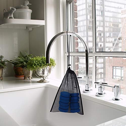 Aodaer 6 Pack Sponge Applicator Paint Sponge Applicator Blue Paint Detail Sponge Used For Art Crafts Or Car Waxing With Mesh Hanging Storage Bag, Blue Round 3.1 Inches #TOP4