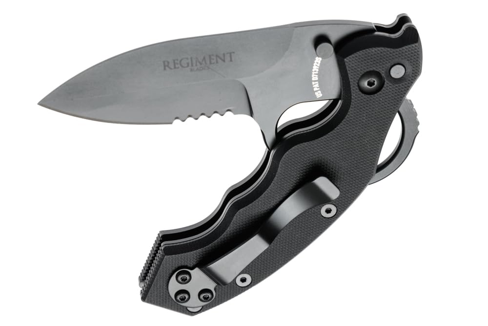 Amazon.com : Regiment Blades Auto Lock Folder, Black : Sports