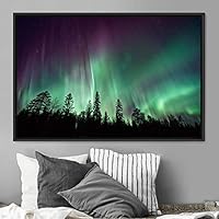 Framed Canvas Wall Art Dayspring Astronomy & Space Contemporary Cosmic Dramatic Green Group Photography Realism - 16x24 inches