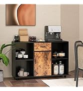 Set Of 2 Modern Buffet Cabinets With Doors – Wood Sideboard For Kitchen, Dining Room, Entryway Storage, White & Natural