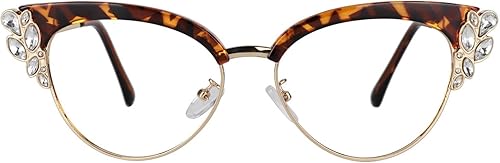 Miniatura 5 de VOOGLAM Lentes de bloqueo de luz azul de ojo de gato para mujer con cristal, lentes elegantes negros anti UV luz azul fatiga ocular