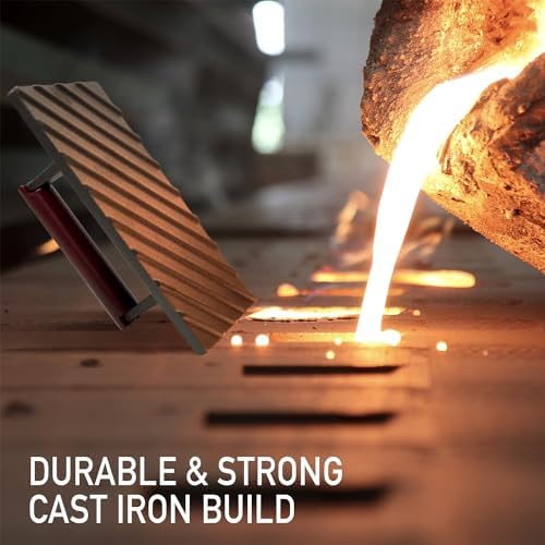 Cast Iron Grill Press - 8 x 4 Inch, 2.6 lb Griddle Press with Cool-Touch Wood Handle - Pre-seasoned for Steak, Burgers, Sandwiches, and Paninis – Non-Stick Grill Weight - Thumbnail 5