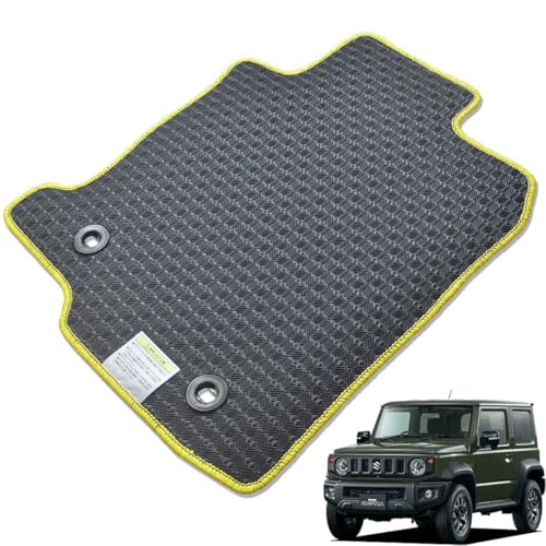 Kemmel スズキ 新型ジムニーシエラ JB74W 平成30年7月〜 4WD AT車(オートマ) 専用 ラバーマット ゴムマット 選べるエッジカラー14色 エッジカラー/イエロー (全席セット) 日本製