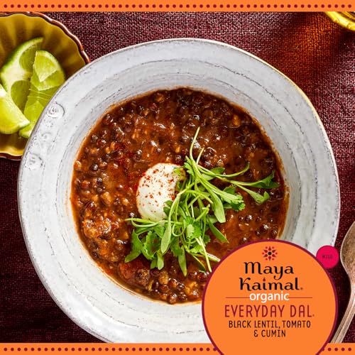 Image of Maya Kaimal Foods - Organic Indian Everyday Dal - Black Lentil 10oz - Fully Cooked with Tomato and Cumin - Vegan - Microwavable - Ready to Eat Meals - Pack of 6