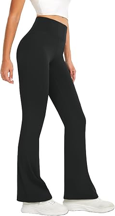 DLOODA Womens Flare Yoga Pants High Waisted Flared Leggings Bootcut Workout Bell Bottoms Leggings Tummy Control