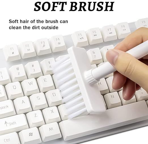 Image of Brain Freezer 5-in-1 Multi-Function Laptop Cleaning Brush /Keyboard Cleaning kit /Gadget Cleaning kit Gap Duster Key-Cap Puller for Laptop, Keyboard and Earphones (White)