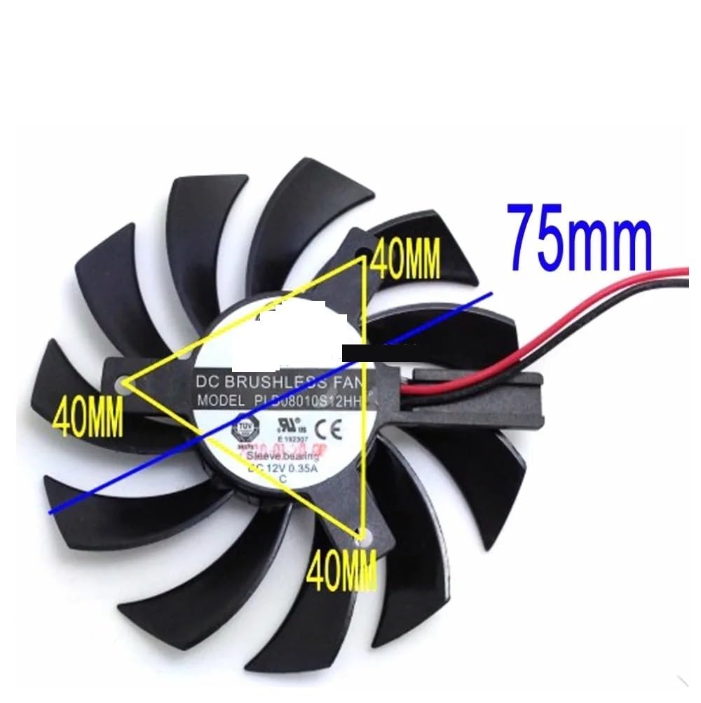 PLD08010S12HH 12V 0.35A 75mm 40x40x40mm ZOTAC 8010 グラフィックカード冷却ファン