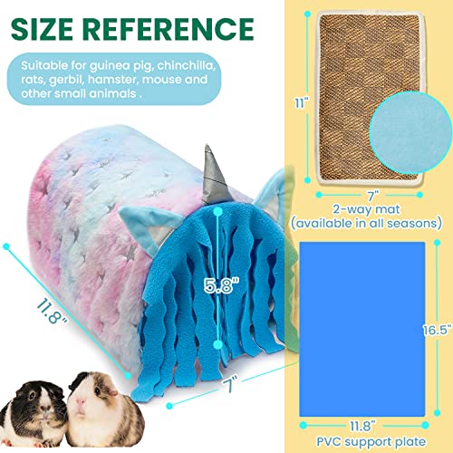 Guinea Pig Hideout - Fleece Tunnel House Cage Accessories for Rat Hamster Hedgehog Chinchilla Small Animal - Playing Sleeping Hunting Resting Washable Tube Bedding Habitats - Thumbnail 2