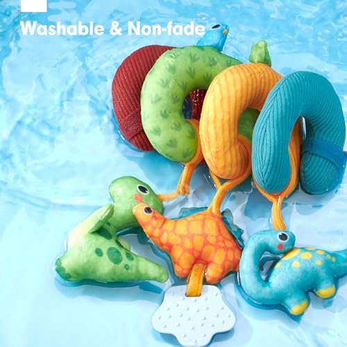 hahaland Cochecitos Juguetes Bebes 0 3 6 Meses, Espiral Carro Bebe Colgantes Juguetes Bebes 6-12 Meses, Dinosaurios de Peluche con Sonidos Interactivo Regalos para Bebe - imagen 7
