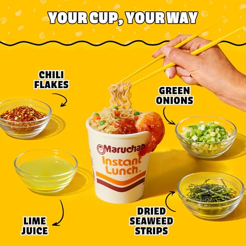 Image of Maruchan Instant Lunch Ramen Noodles, Hot & Spicy Shrimp Flavor - Japanese-Style Instant Noodle Soup, Easy Meal Ready in 3 Minutes - 2.25 Oz. (12 Pack)