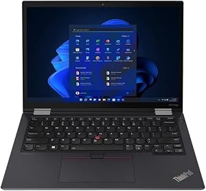 Lenovo ThinkPad X13 Yoga Gen 3 2-in-1 Convertible Laptop, 13.3" WUXGA Touchscreen, Intel Core i7-1265U, 16GB RAM, 512GB SSD, Intel Iris Xe Graphics, Windows 11 Pro, Black,UK Keyboard (Renewed)