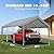 10x20FT Carport Canopy Replacement Cover Heavy Duty Waterproof & UV Protected, All Weather Car Shade Canopy with Ball Bungees (Grey, 10'x20', Frame is not Included)