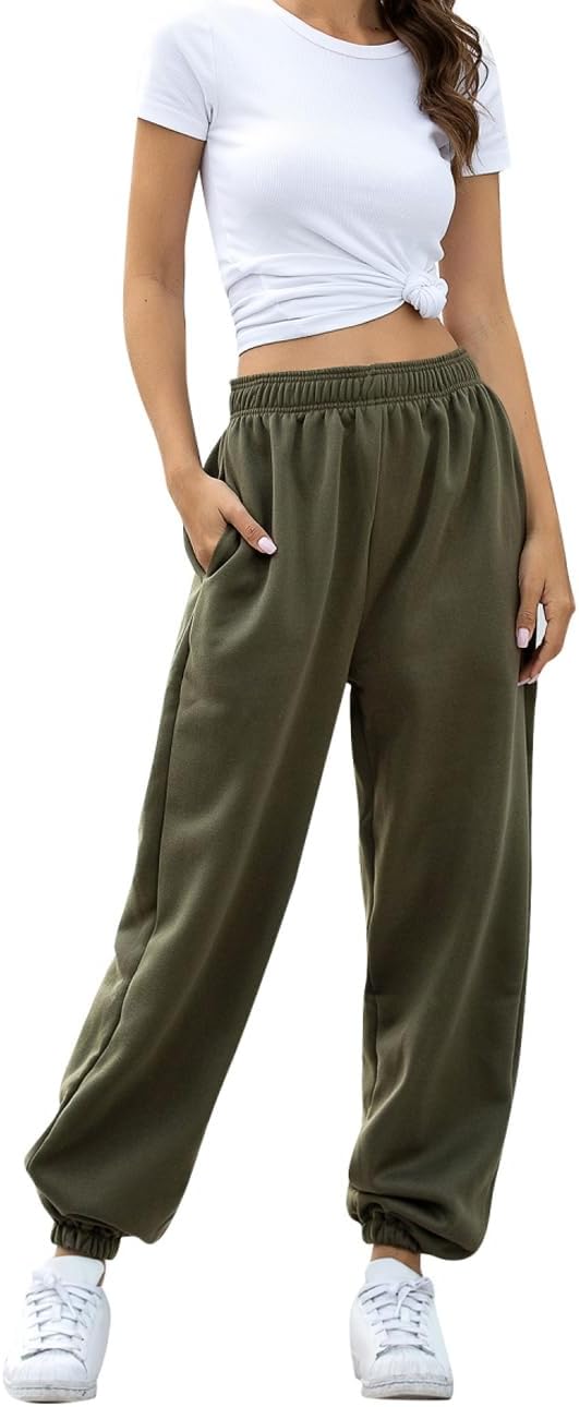 HeSaYep Women's High Waisted Sweatpants Workout Active Joggers Pants Baggy Lounge Bottoms - Image 4