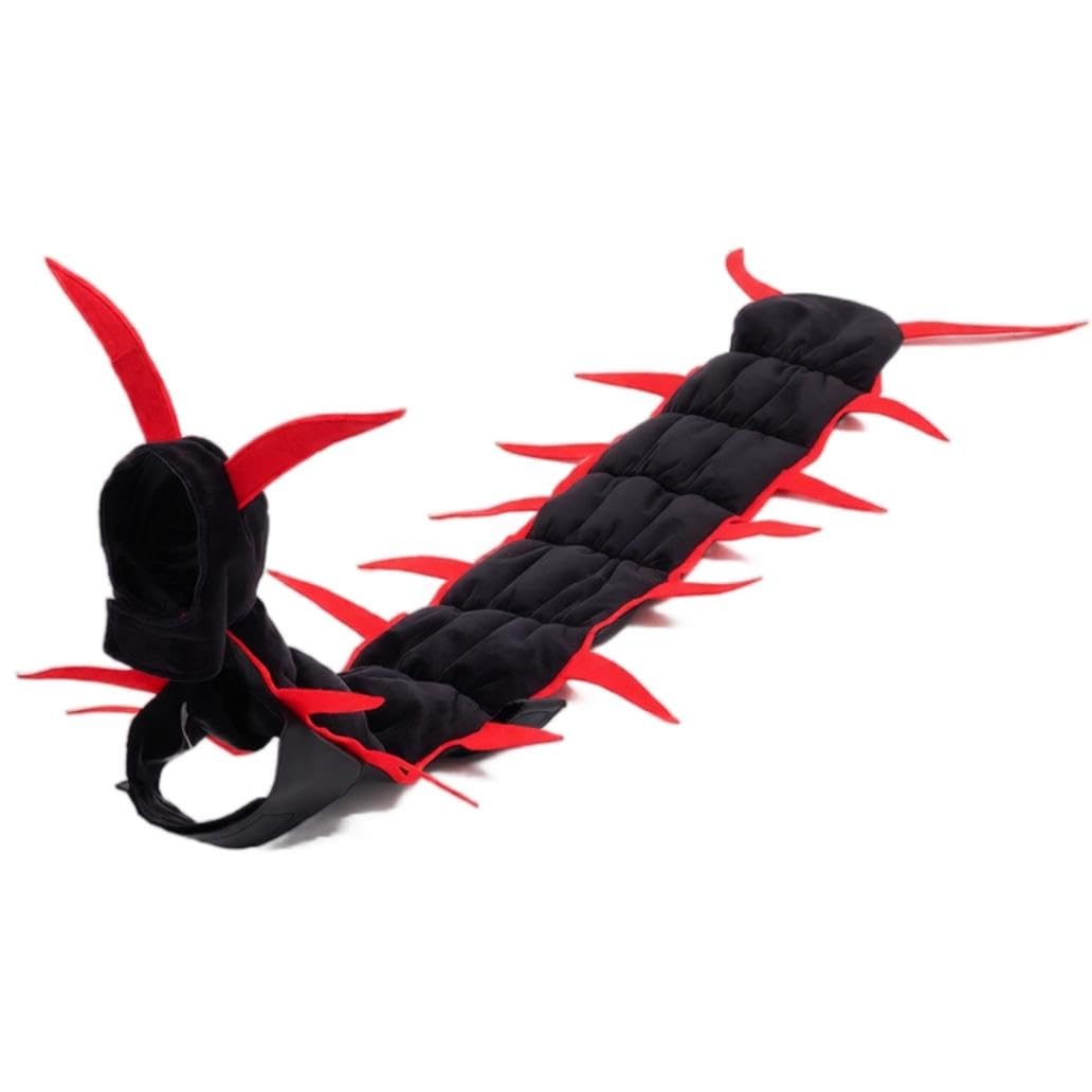 Halloween Cat Centipede Costume, Creepy Insect Pet Outfit, Funny Pet Cosplay Costumes, for Small Medium Large Cats Outdoor Party Decoration (Red)